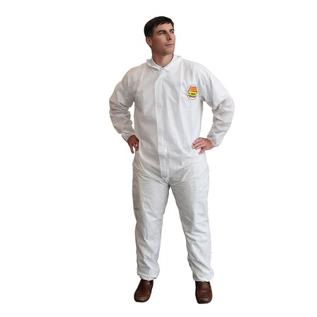 Cordova C-Max SMS Coverall - White, Elastic Wrists, Elastic Ankles, 4XL, 12PK SMS2004XL